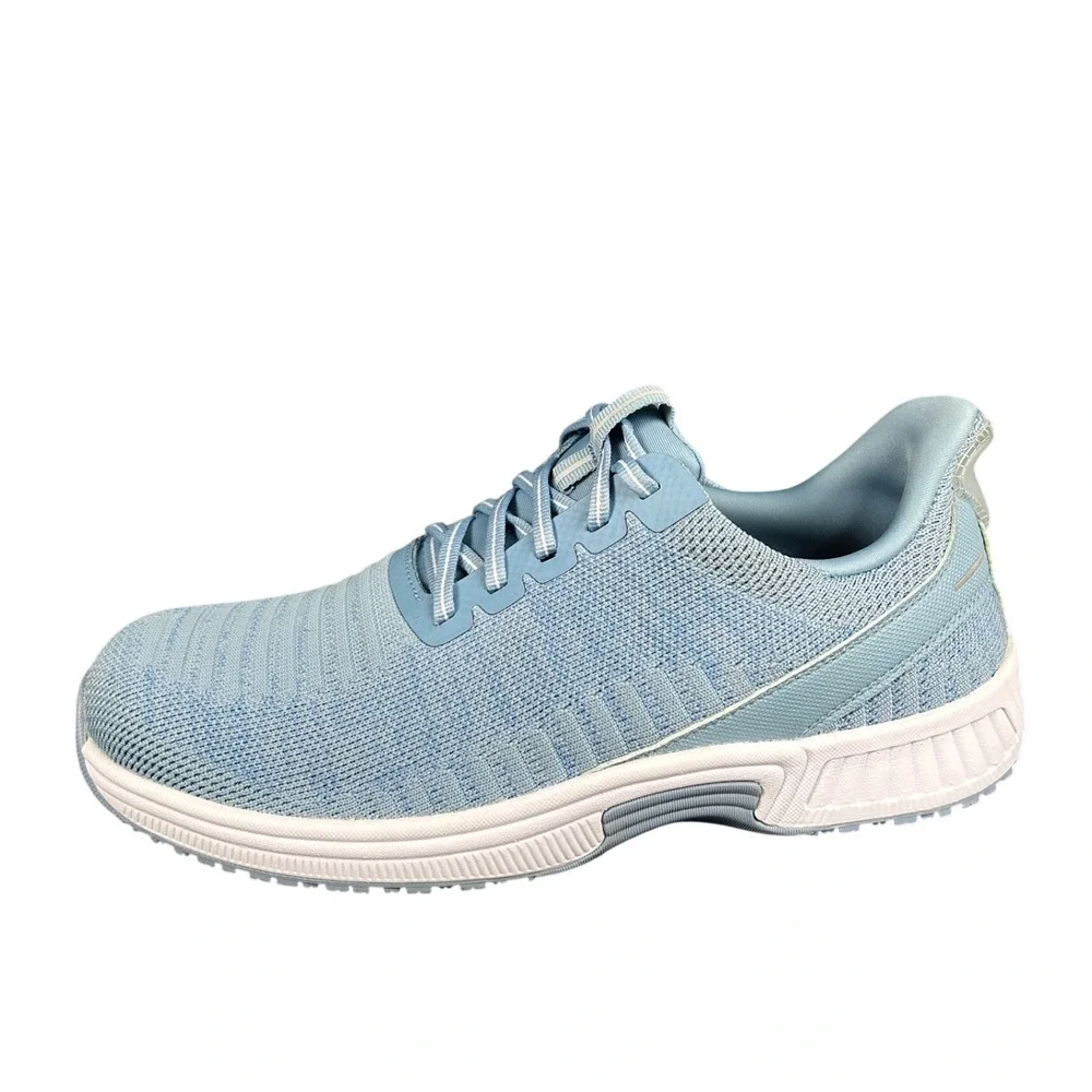 Orthofeet Womens Blue‎ Stretch Knit Walking Shoes Comfort Sneakers 11.5 Wide